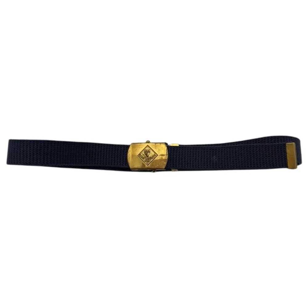 Boy Scouts of America Belt Solid Brass Buckle Uniform Web Adjustable 32inch D14Q